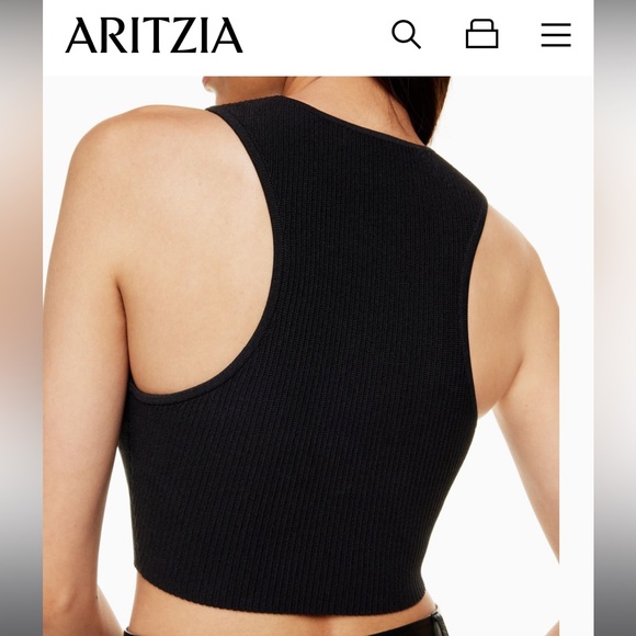 🆕 Aritzia Babaton Sculpt Knit Racer Cropped - Picture 4 of 10